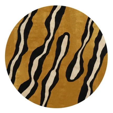 Round Hand-Tufted Rug for Entryways – Durable Wool Carpet for Welcoming Spaces