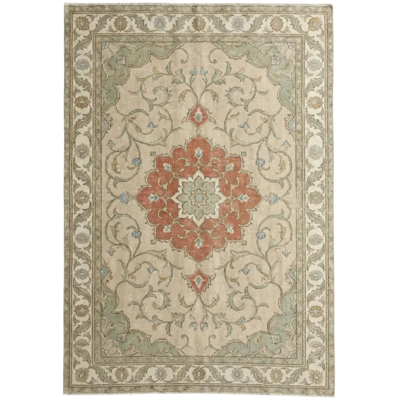 Hand-Knotted Oushak Rug