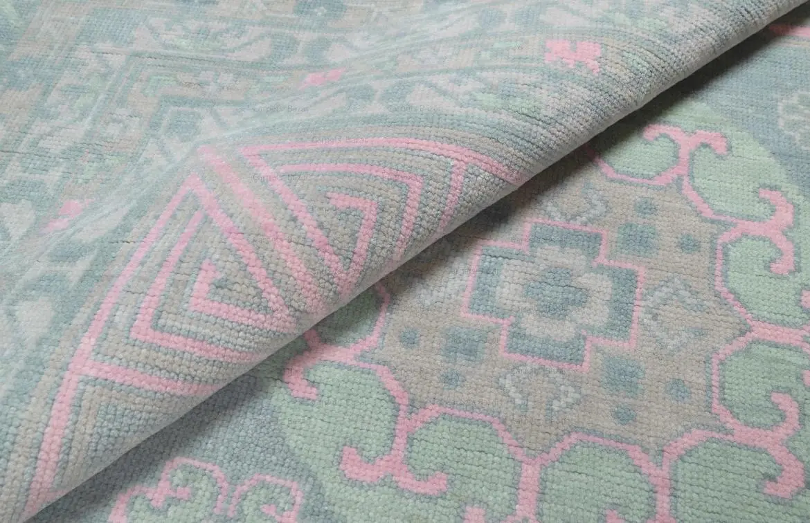 hand-knotted woolen runner rug for hallway