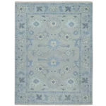 hand-knotted round woolen rug
