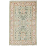 ivory hand knotted wool rug floral vintage pastel area rug