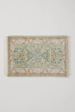 ivory hand knotted wool rug floral vintage pastel area rug
