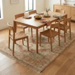 Traditional Red Persian Rug with Navy Blue Medallion