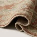 Traditional Red Persian Rug with Navy Blue Medallion