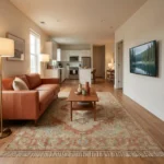 Traditional Red Persian Rug with Navy Blue Medallion