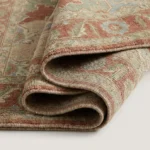 Traditional Red Persian Rug with Navy Blue Medallion