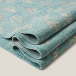 Aqua Blue Hand Knotted Wool Rug