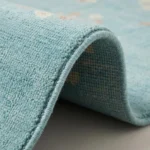 Aqua Blue Hand Knotted Wool Rug