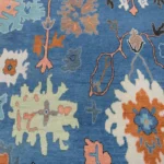 blue multicolor hand knotted rug floral oriental wool carpet handmade India