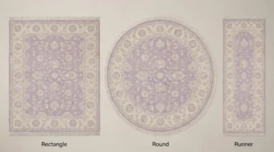 hand knotted rug purple ivory handmade area rug rectangle round runner