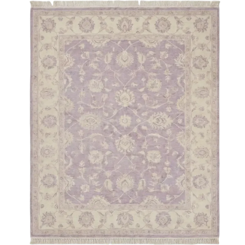hand knotted rug purple ivory handmade area rug rectangle round runner