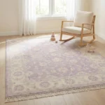 hand knotted rug purple ivory handmade area rug rectangle round runner