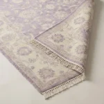 hand knotted rug purple ivory handmade area rug rectangle round runner