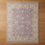 hand knotted rug purple ivory handmade area rug rectangle round runner
