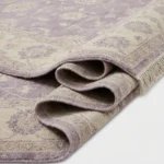 hand knotted rug purple ivory handmade area rug rectangle round runner