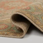 vintage persian hand knotted wool medallion rug bhadohi red green