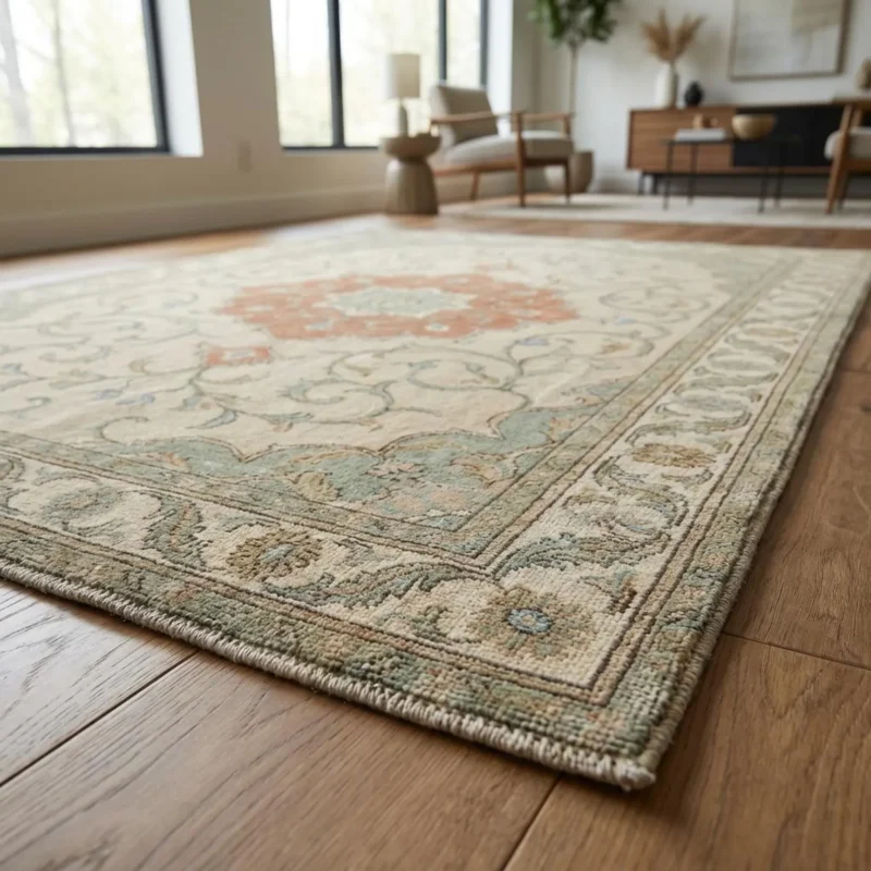 Hand-Knotted Oushak Rug