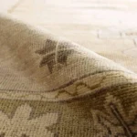 modern hand knotted wool rug beige green geometric area rug