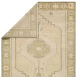 modern hand knotted wool rug beige green geometric area rug