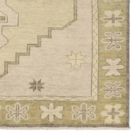 modern hand knotted wool rug beige green geometric area rug