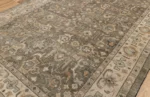 neutral vintage hand knotted rug beige distressed wool carpet for living room
