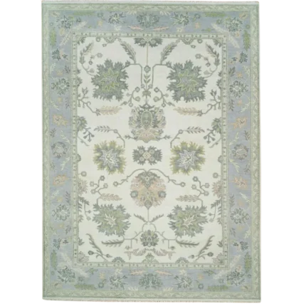 Premium Hand Knotted Round Woolen Rug – Bhadohi India