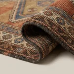 vintage tribal hand knotted rug rust beige geometric wool carpet handmade