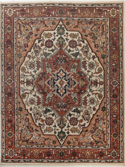 Evoke hand knotted rug wool silk carpet in traditional design
