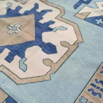 close up of premium hand knotted Indian rug weave