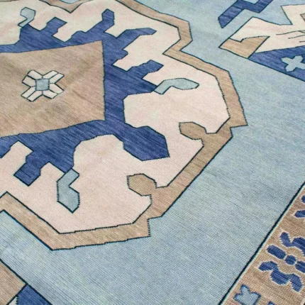 close up of premium hand knotted Indian rug weave