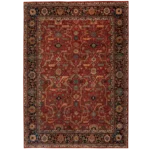 Traditional Hand-Knotted Wool Rug – 8x10 Vintage Inspired Red Oushak Carpet