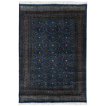 Royal Blue Wool Area Rug | Hand Knotted Bokhara Tribal Rug