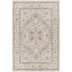 DecorifyRugs Beige Cream Persian Medallion Traditional Area Rug – Soft Medium Pile Statement Rug with Fringe | Machine Woven in Turkey