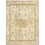 Cream Vintage Royal Persian Area Rug Ivory Gold Floral Carpet
